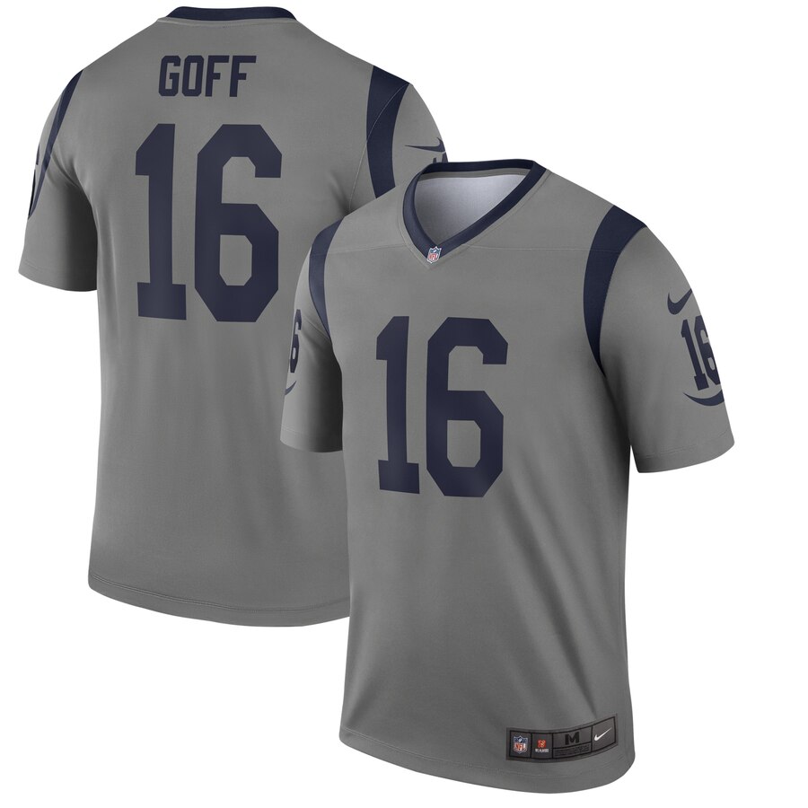 Men Los Angeles Rams 16 Goff Nike grey Limited NFL Jersey